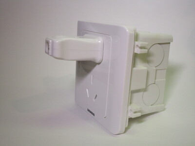 Plug connected to a socket.