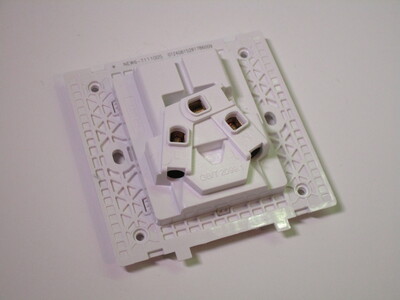 Rear of the socket with screw terminals.