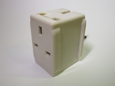 Rear of the adaptor, with one socket on the back and one on the top.